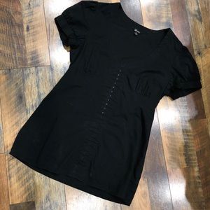 Black pleated blouse